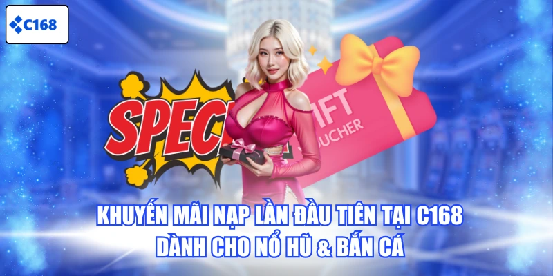 Khuyến mãi nạp lần đầu tiên tại C168 dành cho Nổ Hũ & Bắn Cá