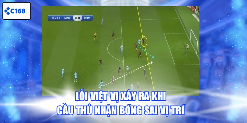 Lỗi việt vị xảy ra khi cầu thủ nhận bóng sai vị trí