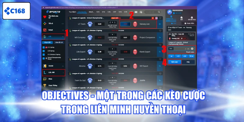 Objectives - Một trong các kèo cược trong Liên Minh Huyền Thoại